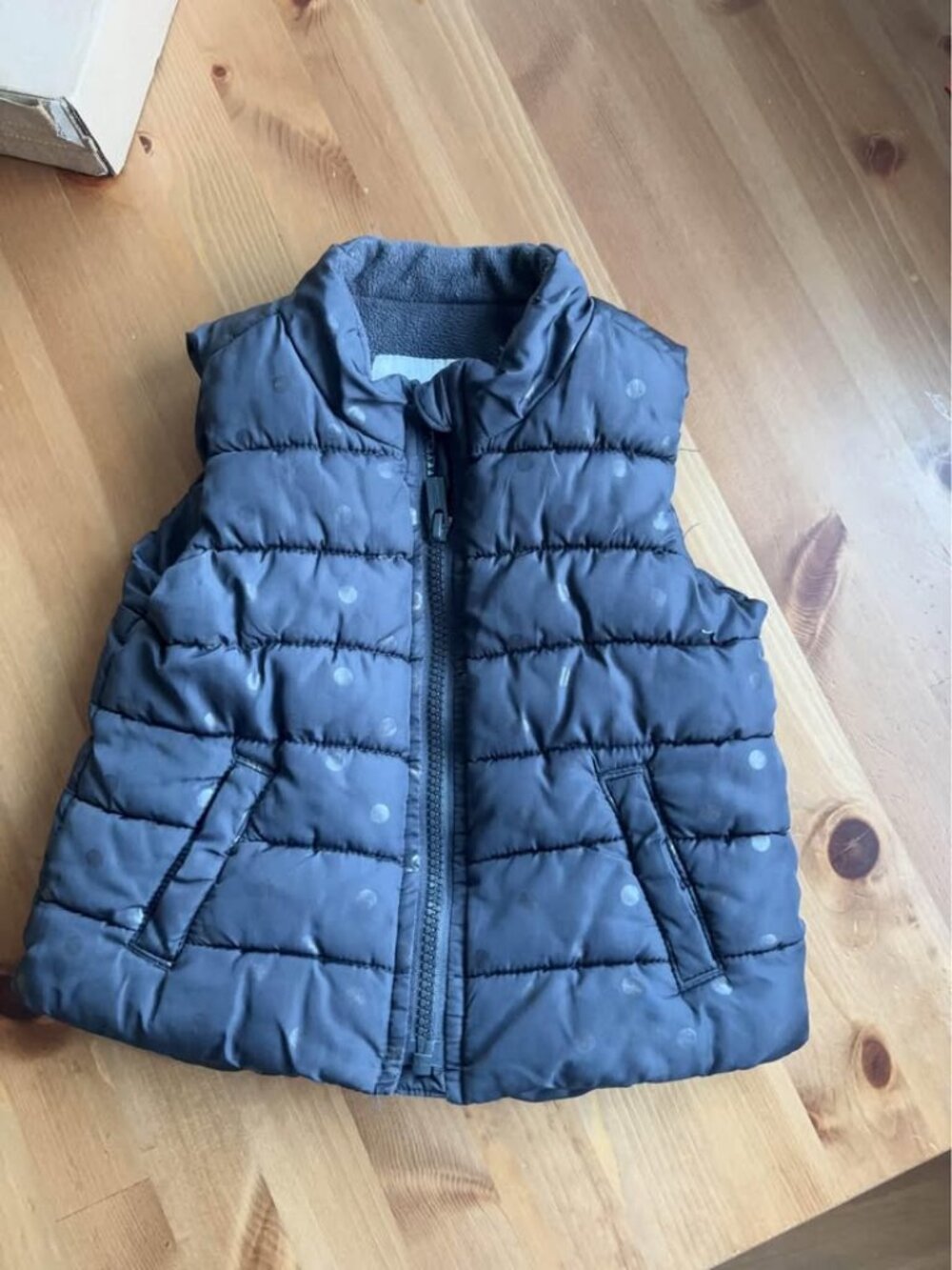 old navy baby vest thick infant sleeveless grey coat girl 18-24 months